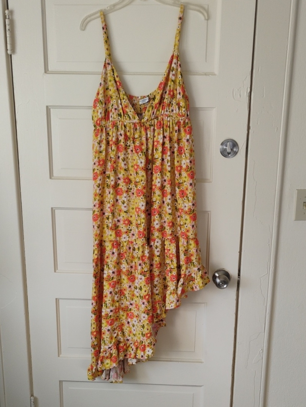 Arizona Jean Company Yellow Floral Asymetrical Sundress Sz XXL